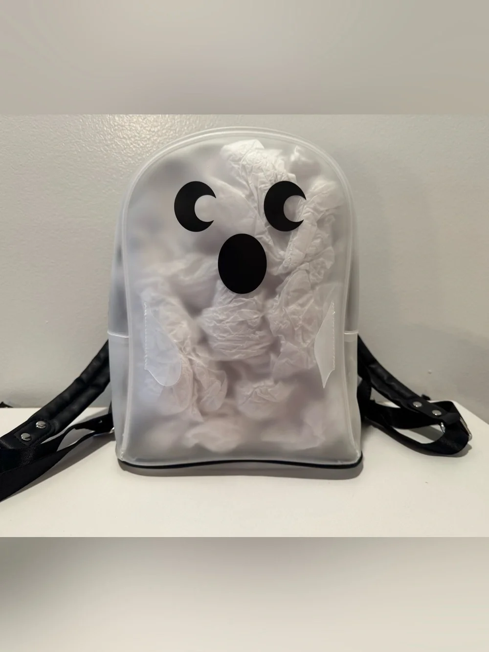 Clear Ghost Backpack - White Ghost Design